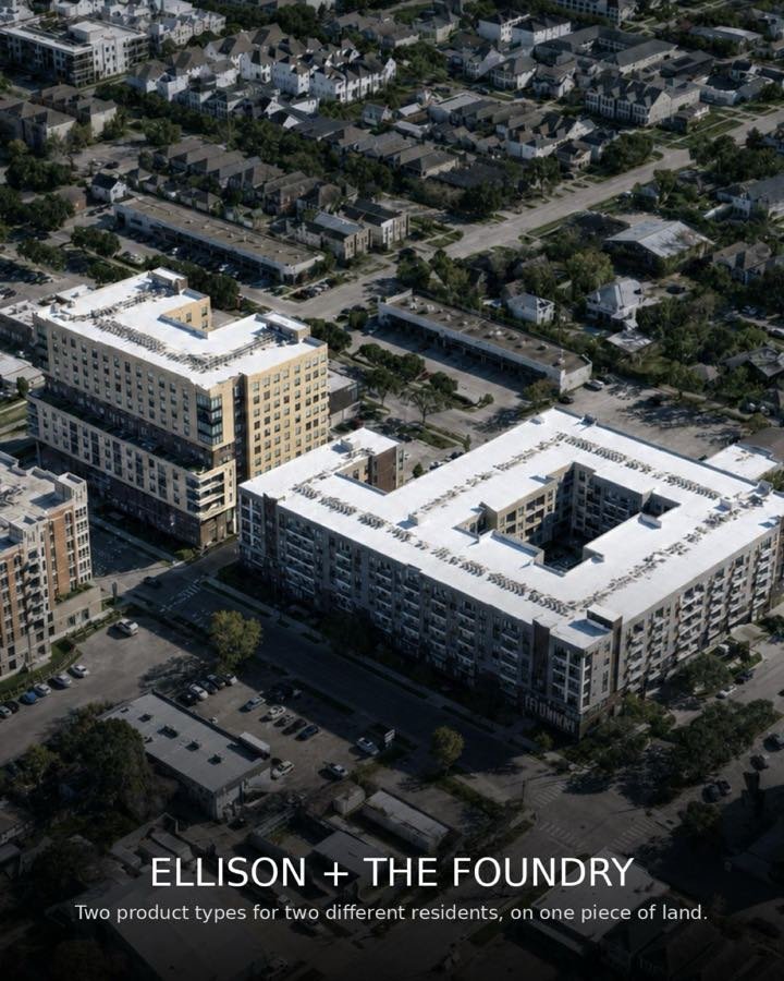 Carousel cover: Ellison and The Foundry, two buildings on one Houston site